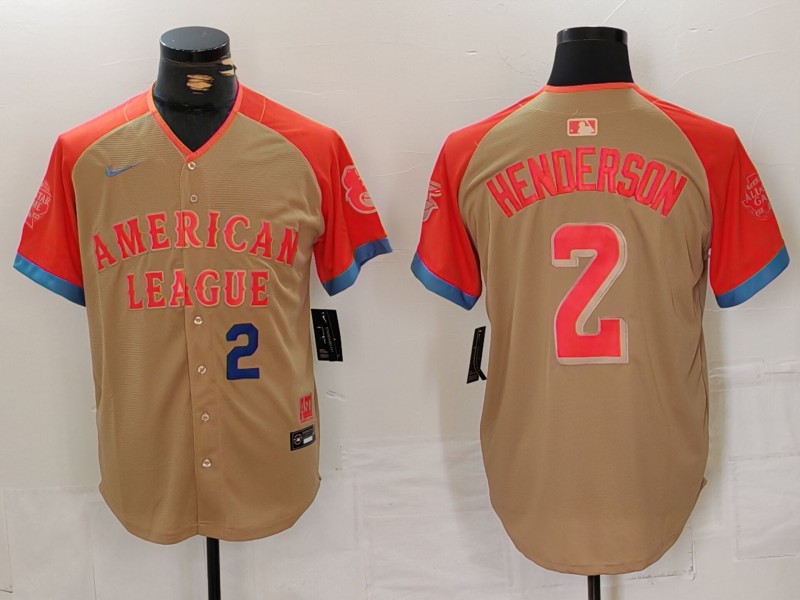 Men Baltimore Orioles #2 Henderson Orange All star 2024 Nike MLB Jersey style 2